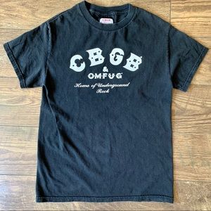 VTG 90s 00s CBGB OMFUG Print T-Shirt Punk Rock